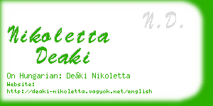 nikoletta deaki business card