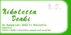 nikoletta deaki business card